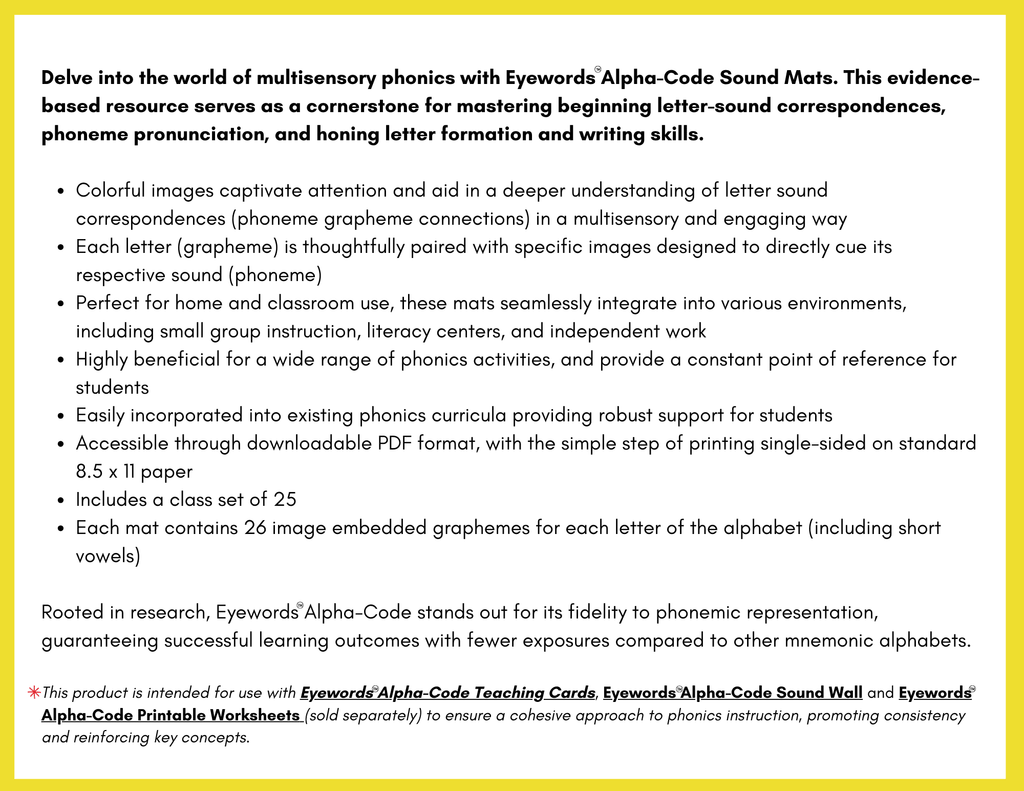 Alpha-Code Sound Mats, Level 1 (Digital) | Eyewords