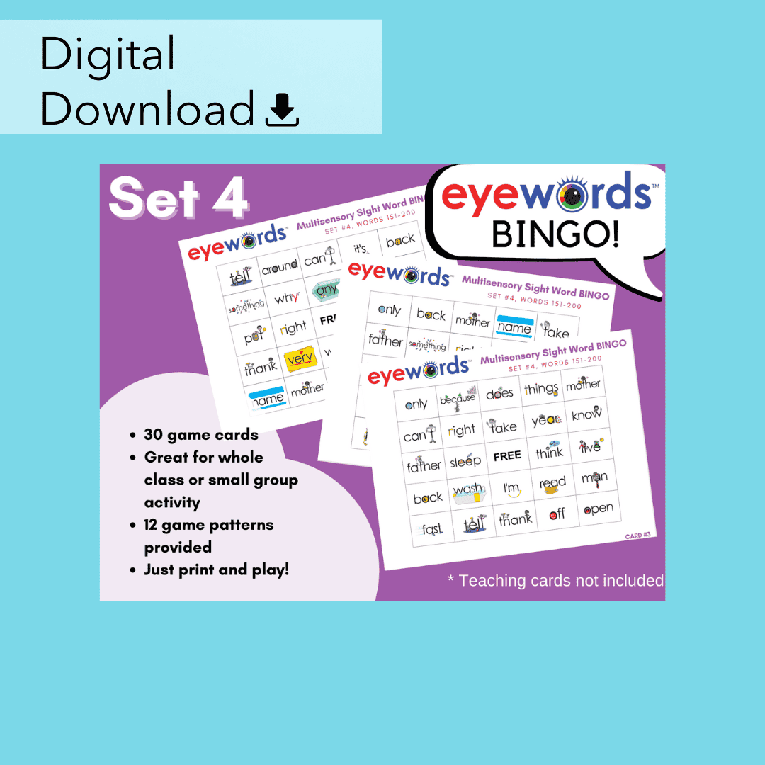 Eyewords BINGO Set #4, Words 151-200 (Digital Download) | Eyewords