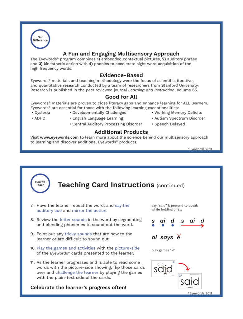 Multisensory Sight Words, Set #1, Words 1-50 (Digital Download