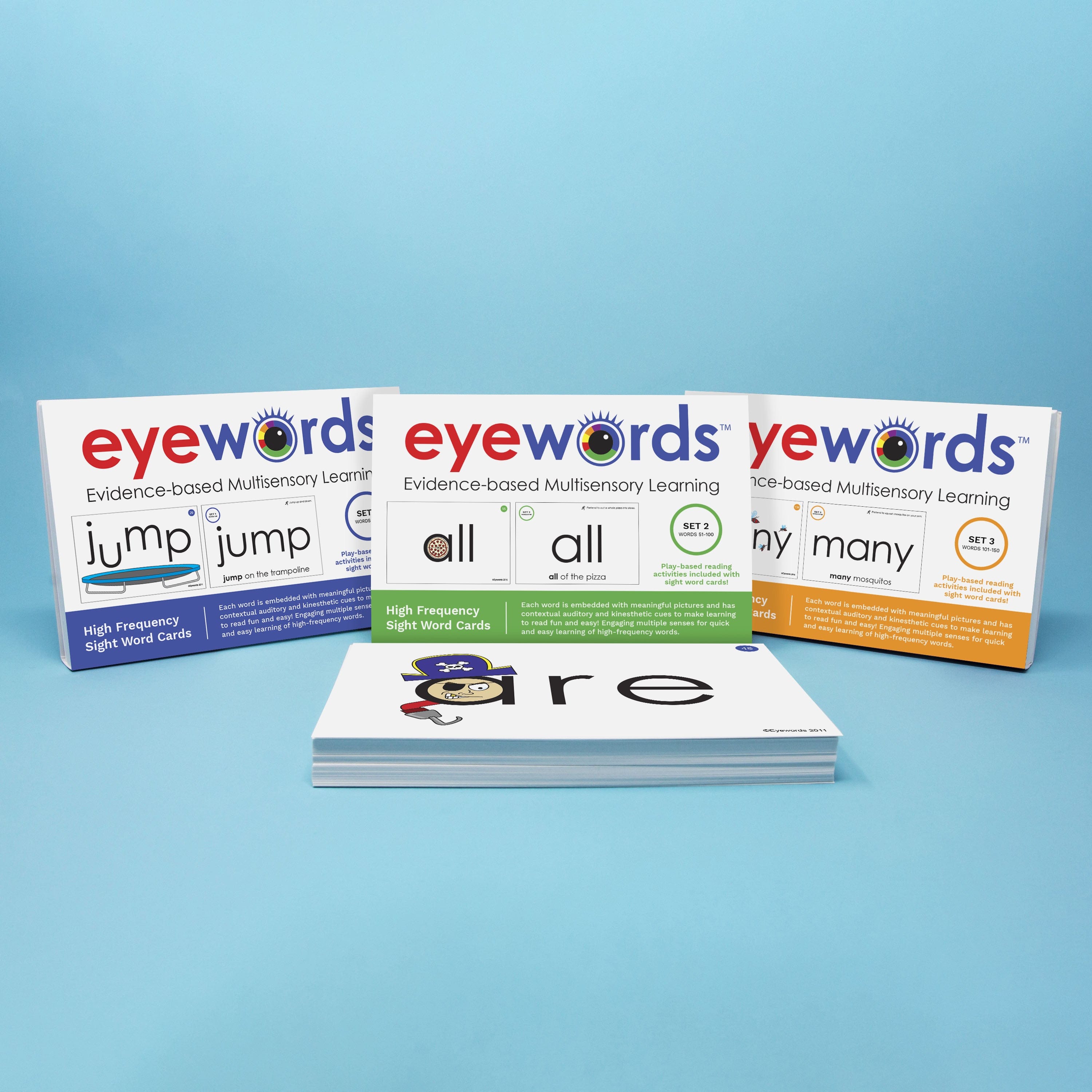 Multisensory Sight Word Cards Bundle, Sets #1-#3, Words 1-150